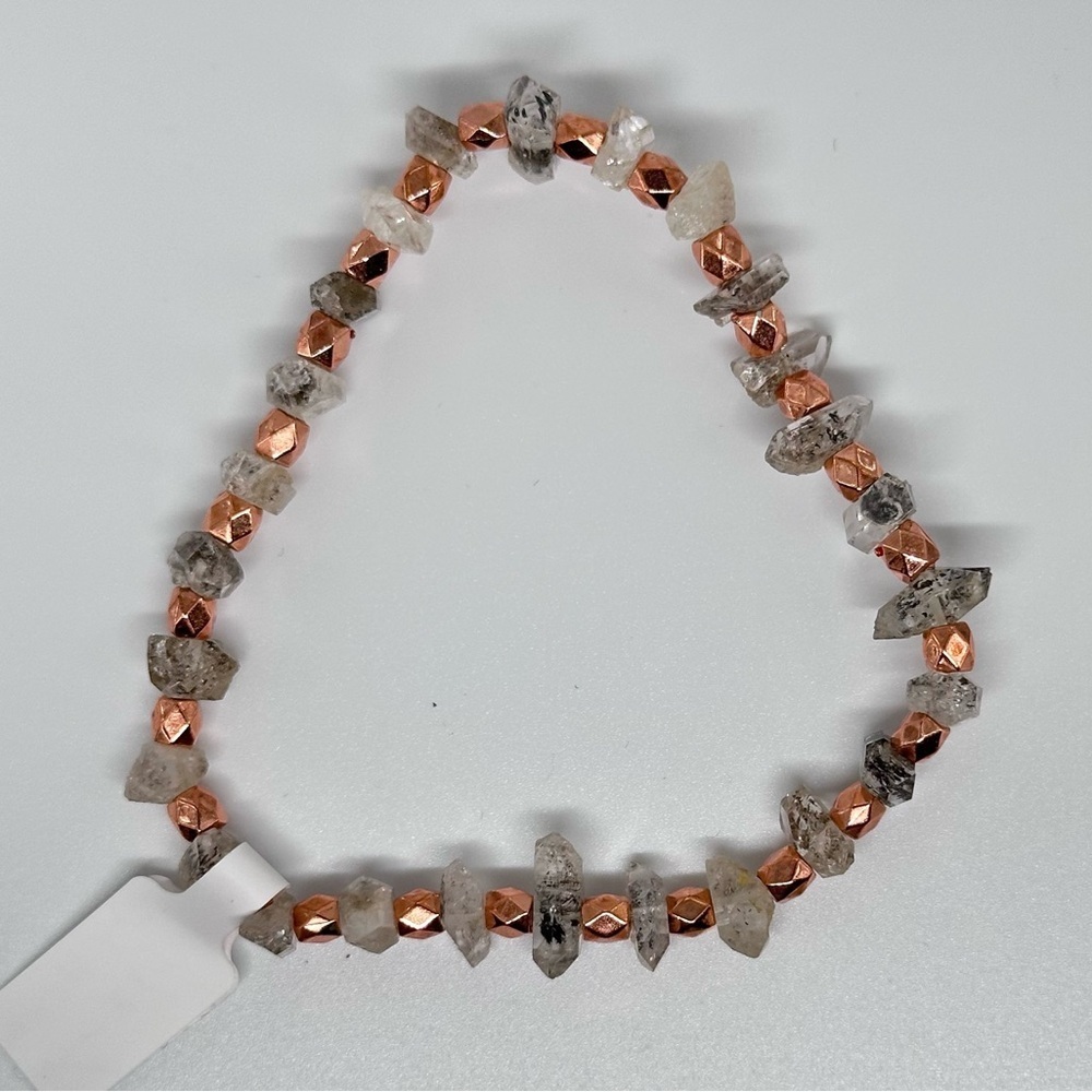 Herkimer NY quartz bracelet stretchy handmade - Picture 6 of 9